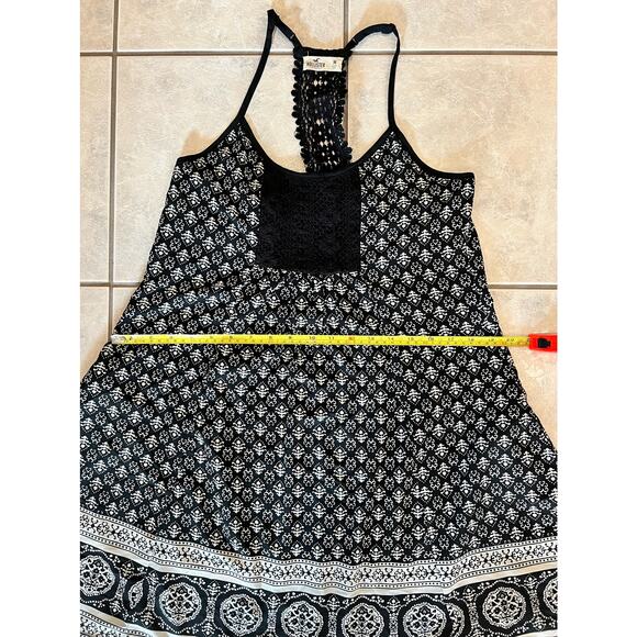 Hollister Black White Razorback Boho Shoulder Strap Short Dress Size M - Picture 6 of 6